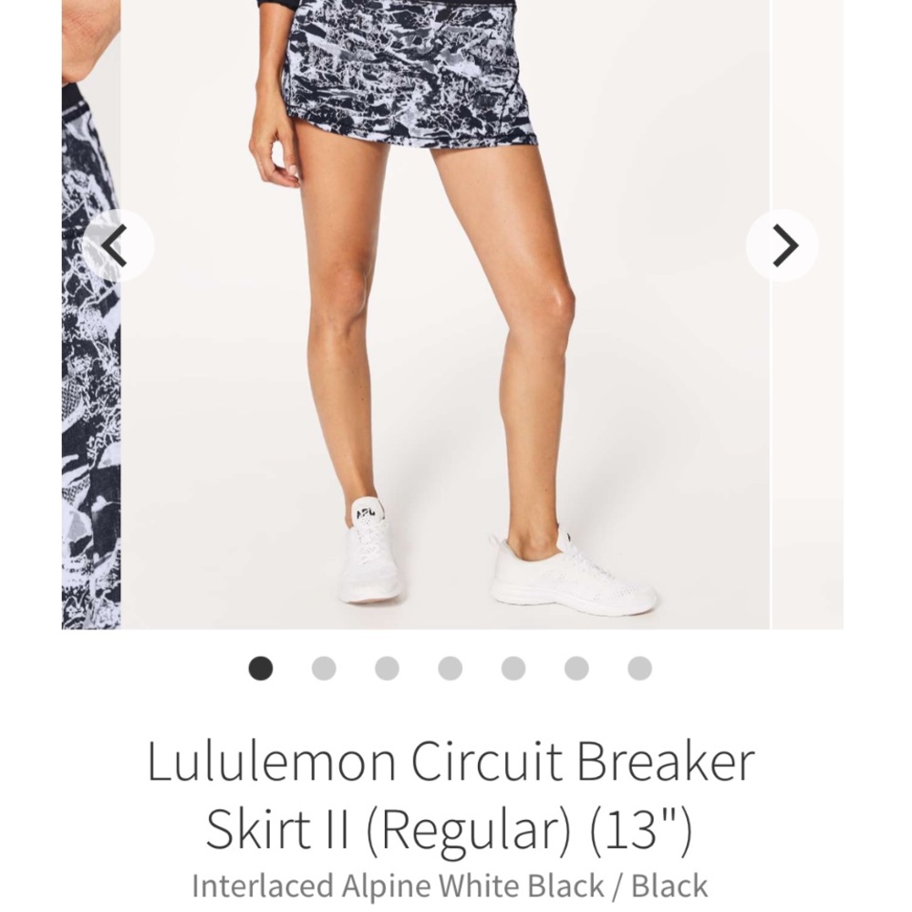 Lululemon 10 Circuit Breaker Skirt Alpine Lace